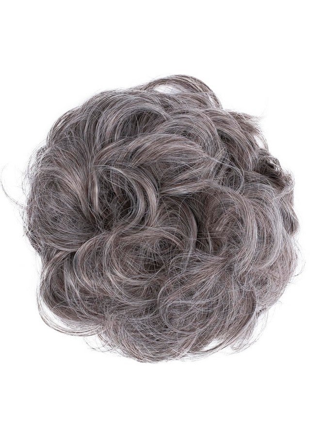 CAISHA Messy Scrunchie Bun Voluminous Wavy Hairpiece Heatresistant Synthetic Fibres Gray Blond Mix G21A - Image 1