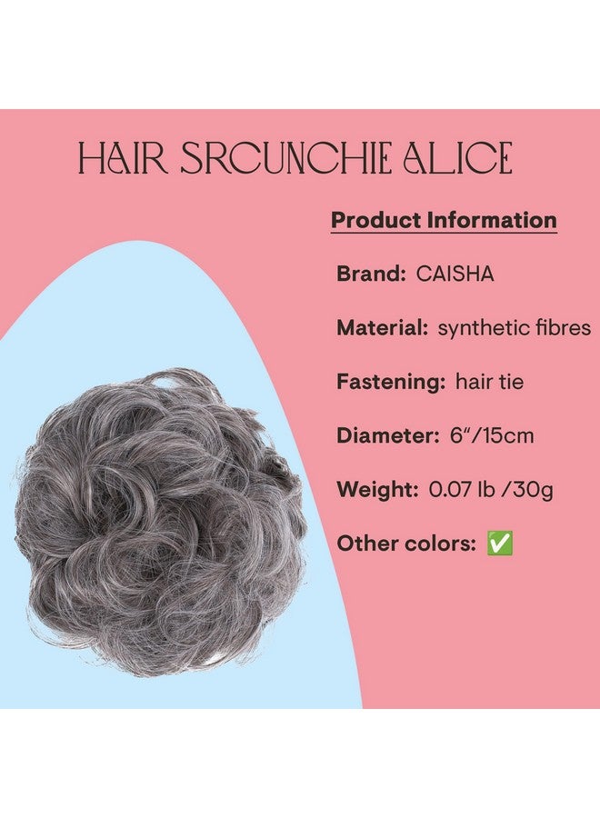 CAISHA Messy Scrunchie Bun Voluminous Wavy Hairpiece Heatresistant Synthetic Fibres Gray Blond Mix G21A - Image 2