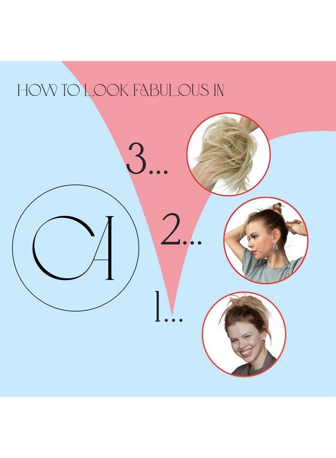 CAISHA Messy Scrunchie Bun Voluminous Wavy Hairpiece Heatresistant Synthetic Fibres Gray Blond Mix G21A - Image 4