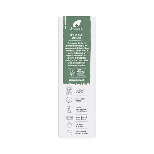 dr.organic Dr Organic Ageless Overnight Recovery Oil with Seaweed Smoothing and Plumping Maximum Hydration for All Skin Types Dermatologically Tested Certified Organic Paraben SLSFree 30 mL 1 fl oz - Image 3