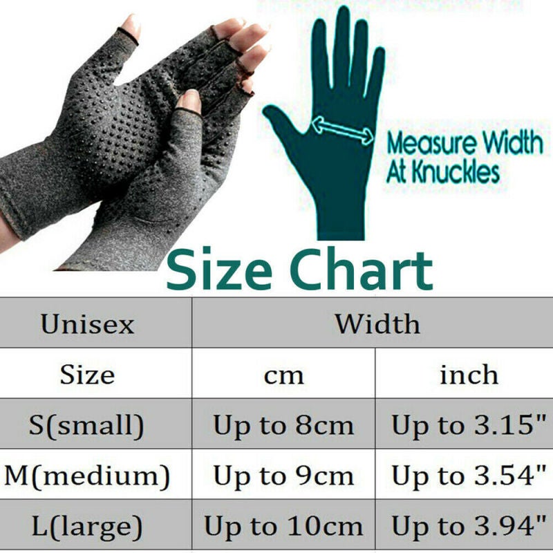 Arthritis Hand Compression Gloves: S Size, Breathable Cotton Material, Natural Hand Shape Compression Support - Open Fingertips Design, Textured Grip for People With Arthritis, Rheumatoid Pain Relief, - Image 2
