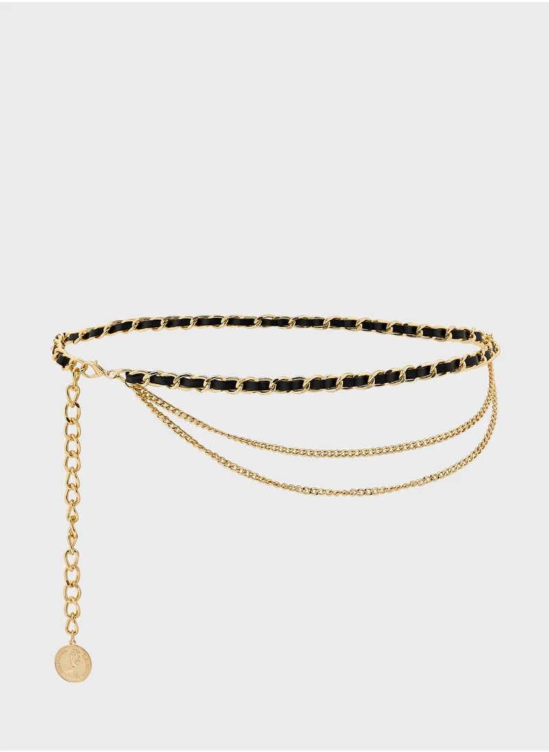 Ella Limited Edition Layered Weave Pattern Chain Belt