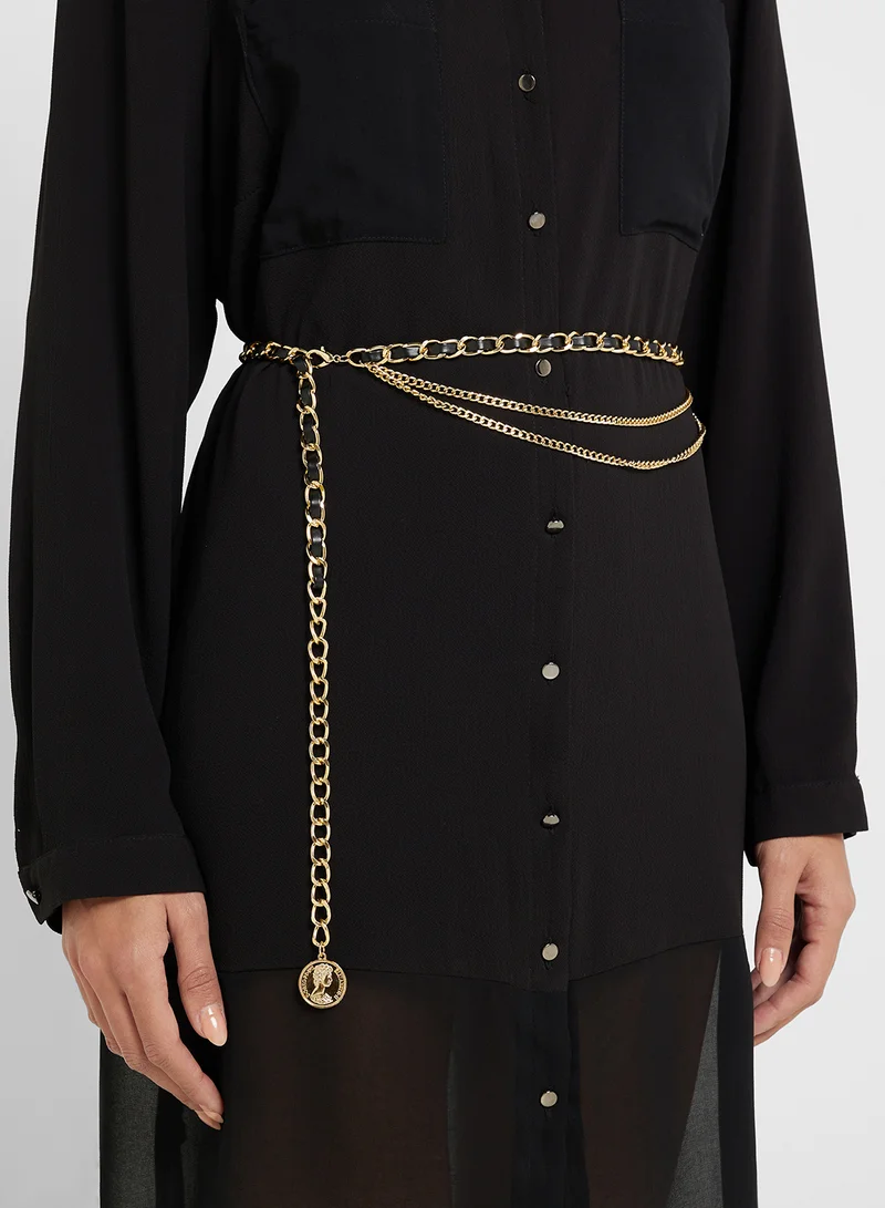 ايلا ليمتد اديشن Layered Weave Pattern Chain Belt