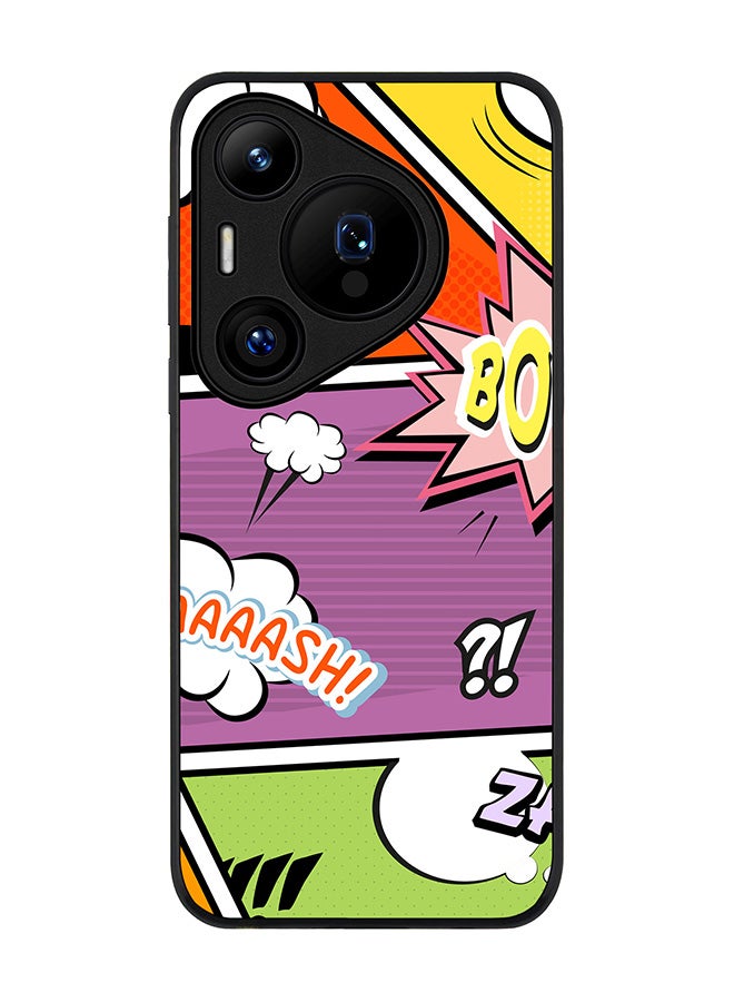 Stylizedd Rugged Black edge case for Huawei Pura 70, Slim fit Soft Case Flexible Rubber Edges Anti Drop TPU Gel Thin Cover -  Comic Strip - Image 1