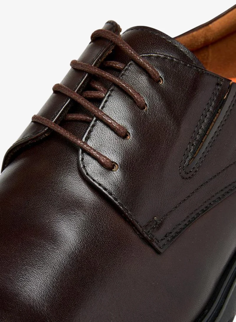 Le Confort BROWN Solid Lace-Up Derby Shoes for Men | Best Price UAE