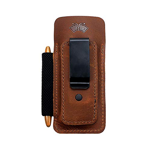 EASYANT Leather Pocket Organiser Pouch EDC Holster Belt Clip Sheath for Buck 110 Space Pen - Image 3
