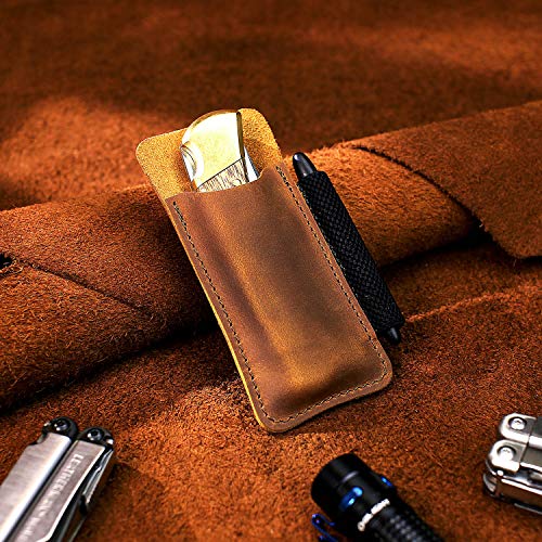 EASYANT Leather Pocket Organiser Pouch EDC Holster Belt Clip Sheath for Buck 110 Space Pen - Image 5