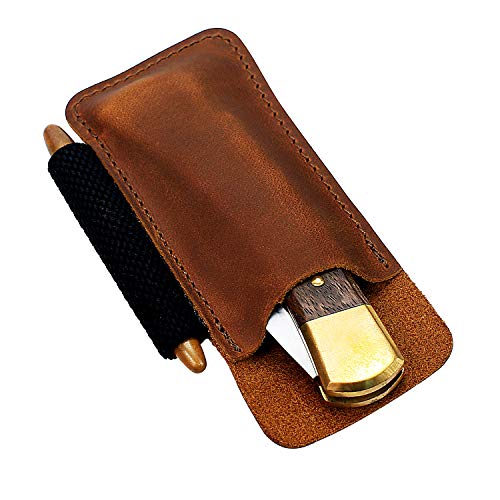 EASYANT Leather Pocket Organiser Pouch EDC Holster Belt Clip Sheath for Buck 110 Space Pen - Image 4