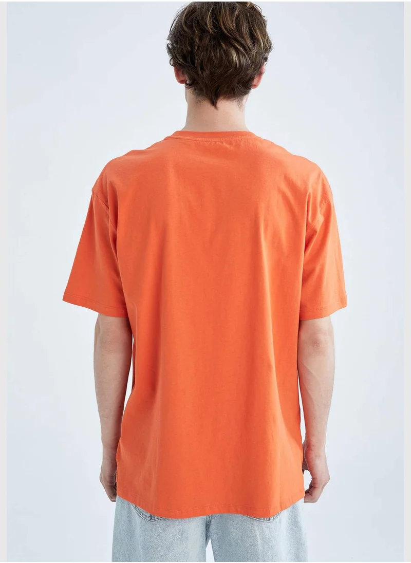 DeFacto Boxy Fit Short Sleeve Minimal Slogan Print T-Shirt