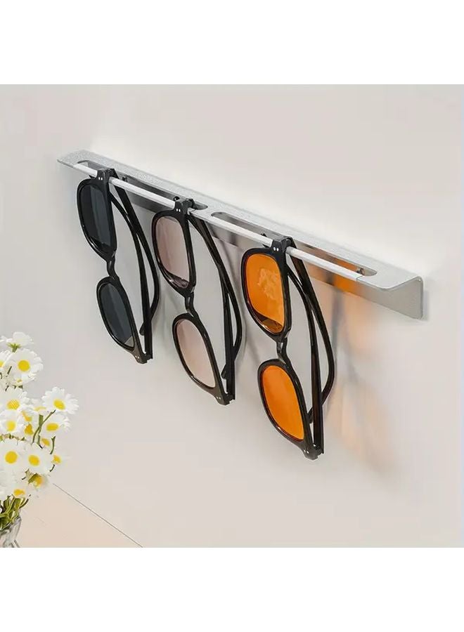 White Wall Mounted Glasses Holder Minimalist Metal Design Multiple Hooks Home Office - Image 3