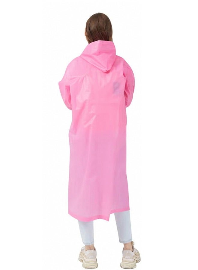 Portable Rain Coat Raincoat Ponchos 100 percent Waterproof Emergency Rain Ponchos for Women and Men Adults Premium Quality 50 percent Thicker with Hood for Concerts Amusement Parks Camping Pink - Image 2
