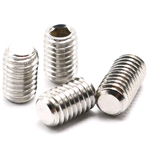 SDY 50 Pcs M4x14mm Metric 304 Stainless Steel Hex Socket Set Flat Point Grub Screws Silver Tone for Towel Rack Door Knob （M4x14mm） - Image 4