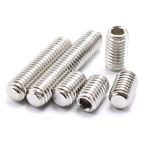 SDY 50 Pcs M4x14mm Metric 304 Stainless Steel Hex Socket Set Flat Point Grub Screws Silver Tone for Towel Rack Door Knob （M4x14mm） - Image 5