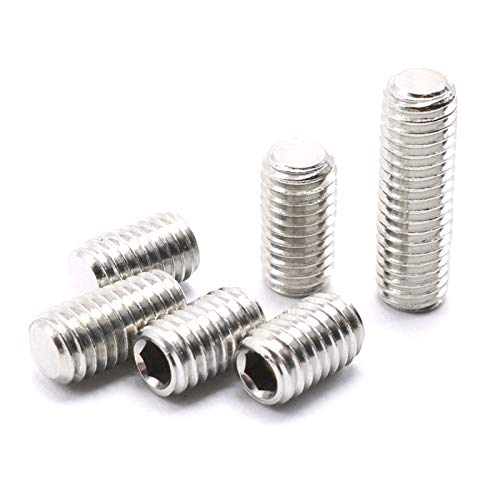 SDY 50 Pcs M4x14mm Metric 304 Stainless Steel Hex Socket Set Flat Point Grub Screws Silver Tone for Towel Rack Door Knob （M4x14mm） - Image 3
