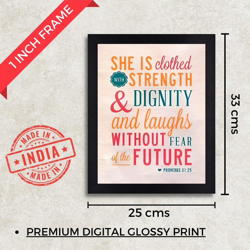 Interio Crafts Bible Verse Wall Frame Women Girl Inspirational Poster Frame with Print for Home and Office Wall Decor Synthetic Wood 13x10 Inches - Image 4