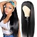 ISEE 10A Headband Wig Straight Human Hair Wigs for Black Women 180% Density Brazilian Virgin Hair Machine Made Headband Wig Non Lace Front Human Hair Wigs 20 inch - Image 2