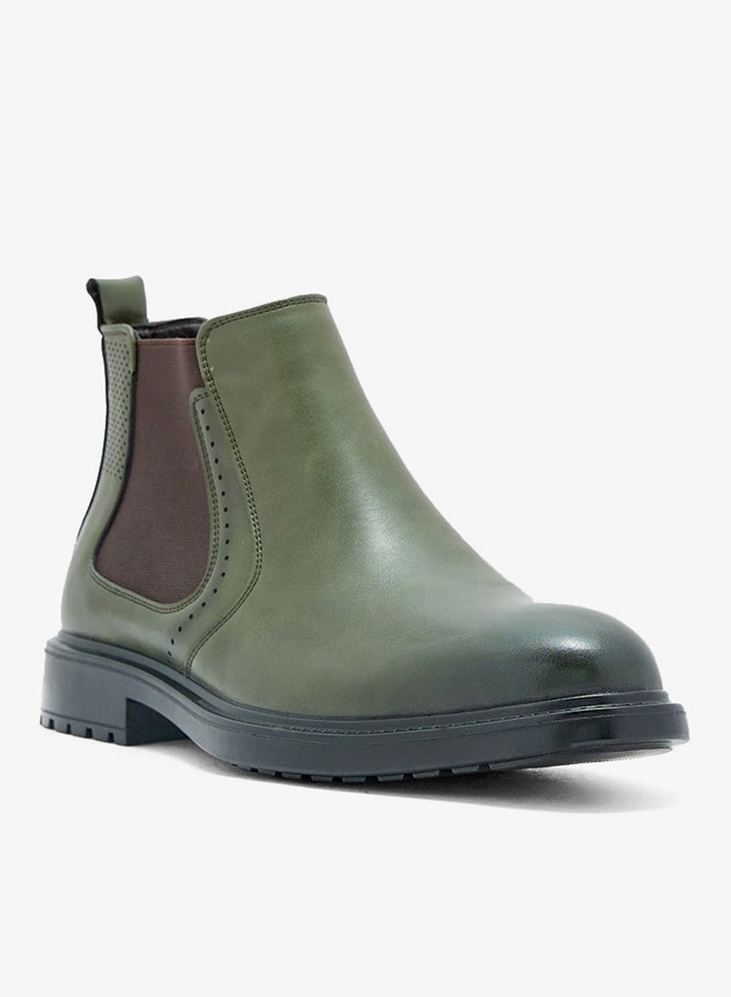 Robert Wood Perforation Detail Chelsea Boots - Image 2