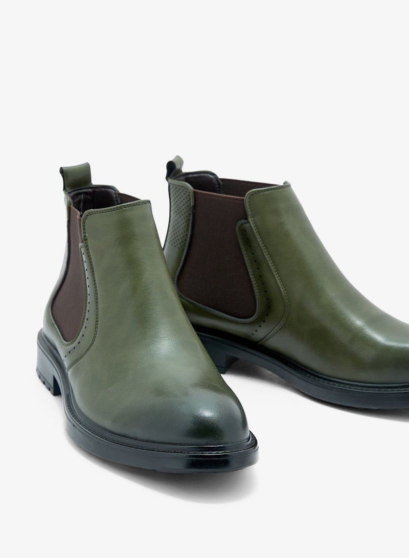 Robert Wood Perforation Detail Chelsea Boots - Image 4