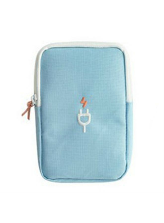 HuHa Travel Portable Charger Headset Cable Storage Bag(Lake Blue)  - Image 1