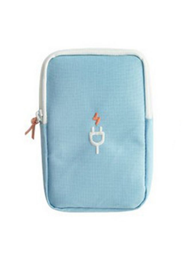 HuHa Travel Portable Charger Headset Cable Storage Bag(Lake Blue)  - Image 2