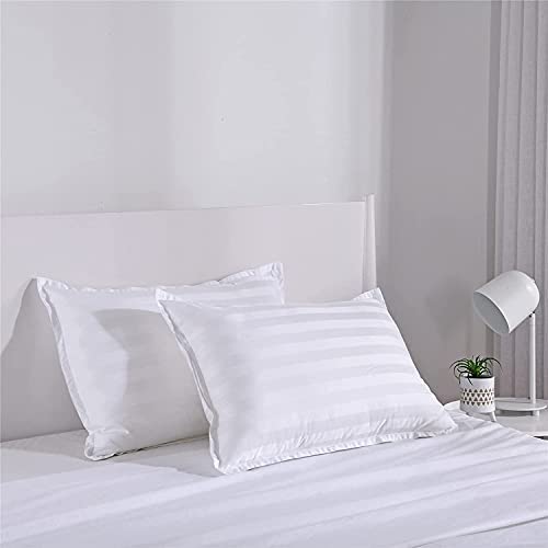 Linenwalas 300 TC Premium 100% Cotton Satin Stripes Super King Bedsheet with 2 Pillow Covers for Hotels & Homes - (108"X120" - White) - Image 3
