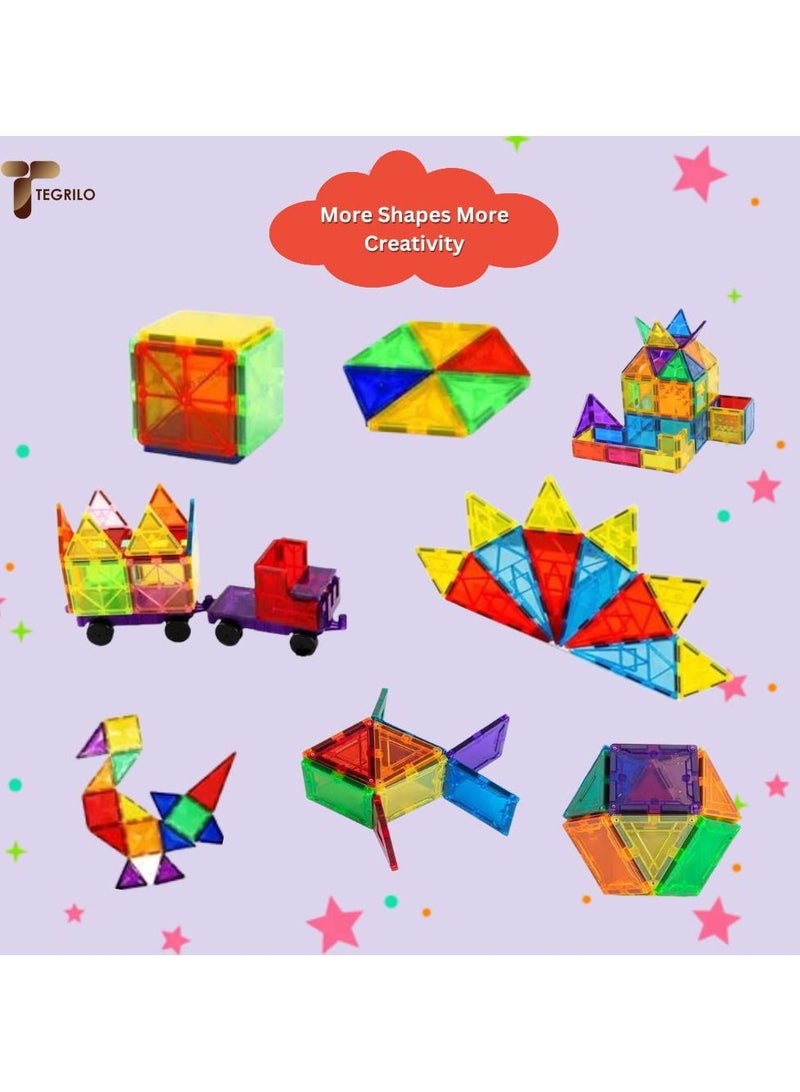 TEGRILO Magnetic Blocks Set 100pcs Creative Magnetic Building Blocks 3D Magnetic Tiles for Kindergarten Preschool Baby Educational Learning STEM Toys for Children - Image 4