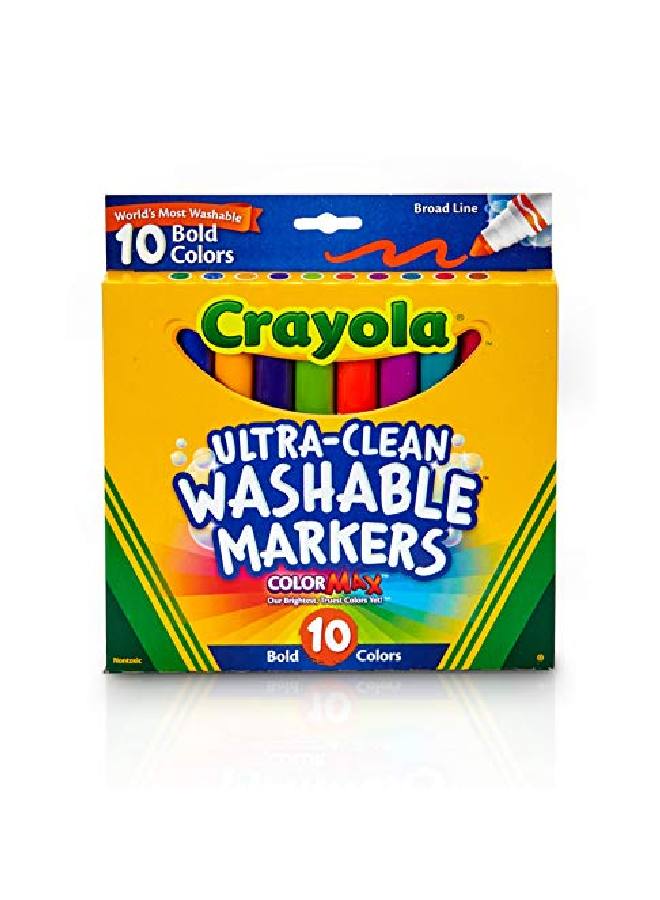 Crayola Ultraclean Broadline Bold Markers (10 Count) - Image 1
