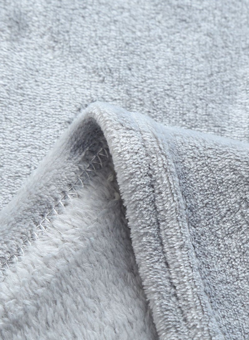 Loquat Solid Color Cloud Sable Blanket Office Nap Blanket Air Conditioned Roof Blanket Flannel Blanket Light Grey  - Image 3