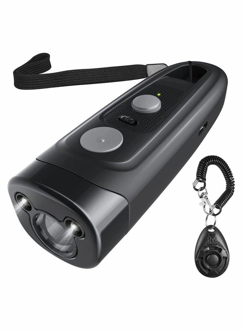 SYOSI أجهزة التحكم في نباح الكلاب بالموجات فوق الصوتية، أجهزة التحكم في نباح الكلاب، قابلة لإعادة الشحن، جهاز مضاد للنباح في الهواء الطلق وداخل المنزل، إيقاف الجيران، نباح الكلاب، نطاق 16.5 قدم، مصباح يدوي LED مع جهاز نقر للكلاب - Image 1