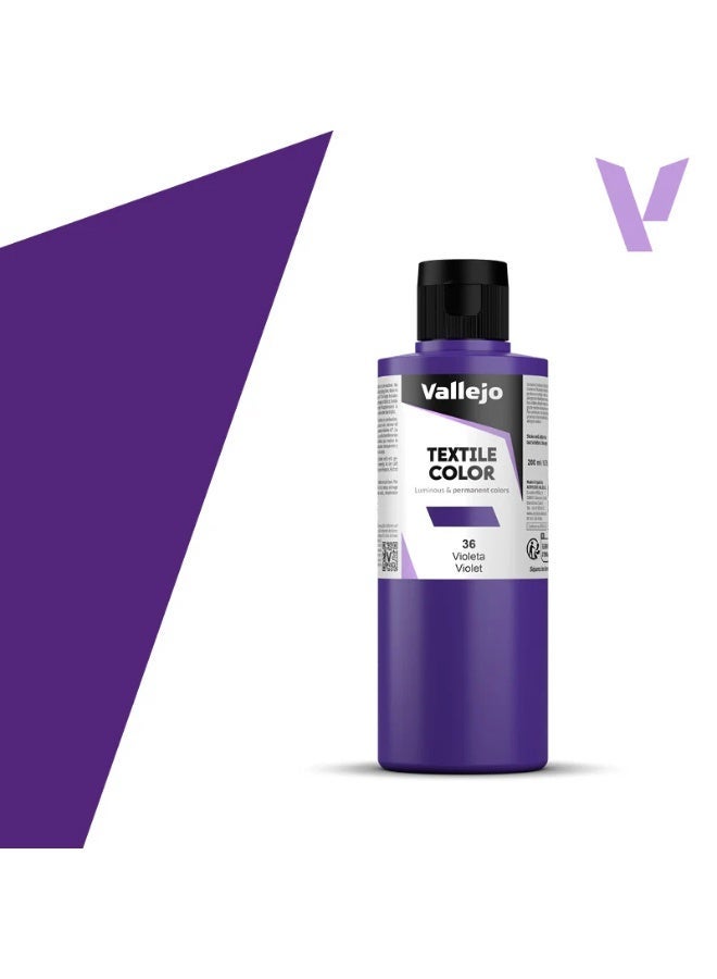 فاليجو طلاء أقمشة فاليجو النسيجي بارما فيوليت 36 - زجاجة 200 مل بلمسة نهائية لامعة قابلة للغسل