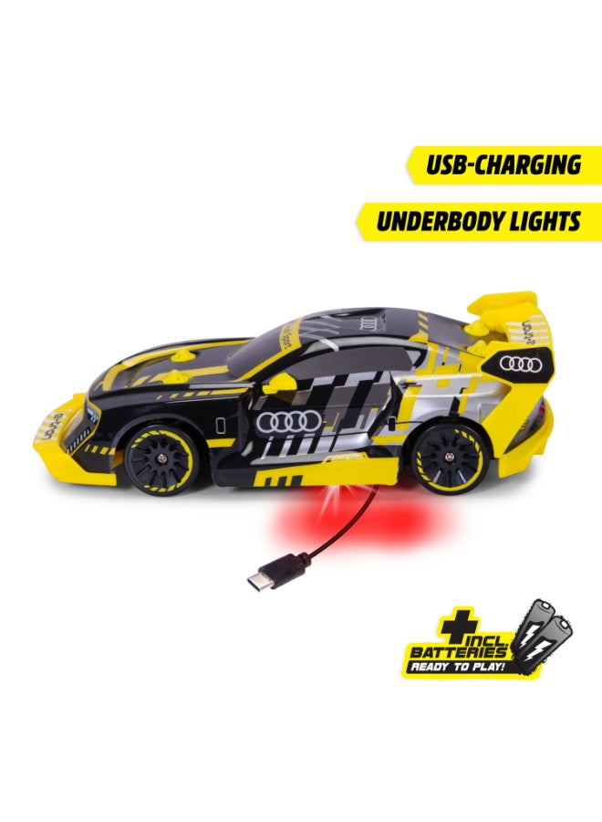 Dickie Toys - RC Audi S1 E-Tron Quattro Drift Car 1:24 - 2.4GHz, 4WD, Drift Function, LED Floor Lighting - USB Charging - RTR Remote Control Car - Image 3