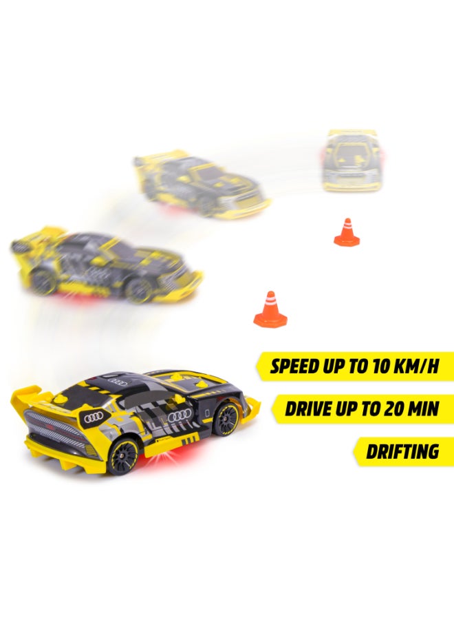 Dickie Toys - RC Audi S1 E-Tron Quattro Drift Car 1:24 - 2.4GHz, 4WD, Drift Function, LED Floor Lighting - USB Charging - RTR Remote Control Car - Image 4