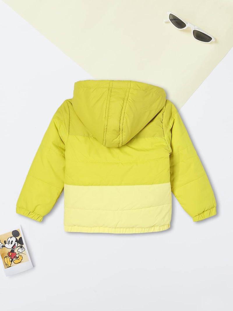 Max Boys Colourblocked Hooded Jacket, YELLOW, 6-12M - Image 2
