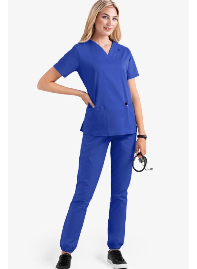 Loquat Womens Medical Scrubs Set Medical Uniform Set Royal Blue - Image 1