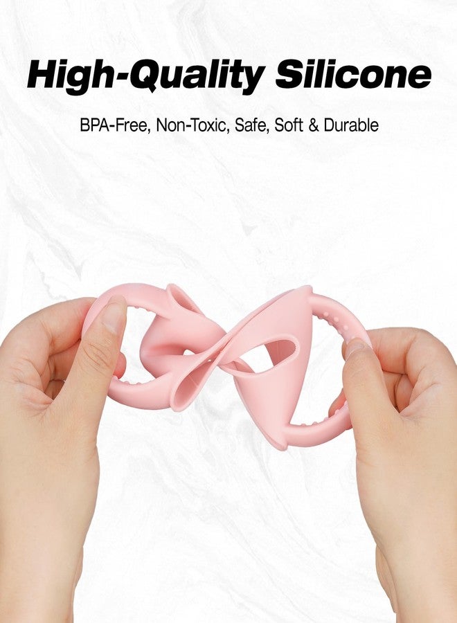 NiHome 2PCS Silicone Dual-Handle Grip Compatible with 14oz, 20oz Stanley Tumblers, Soft Texture & Securely Fit for Kids and Adults, Reliable & Convenient for Home, Travel, Outdoors, Daily Use (Pink) - Image 5