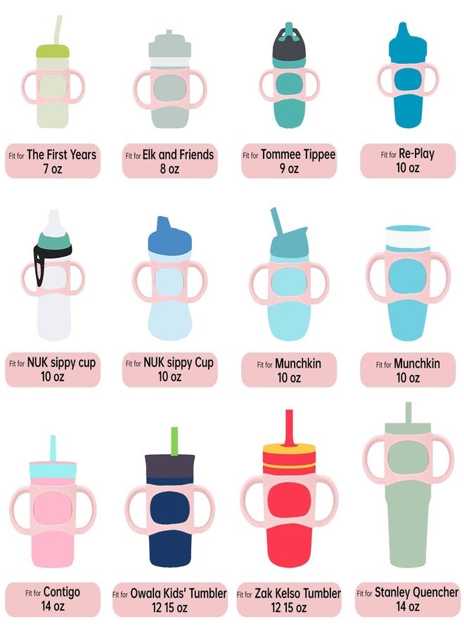 NiHome 2PCS Silicone Dual-Handle Grip Compatible with 14oz, 20oz Stanley Tumblers, Soft Texture & Securely Fit for Kids and Adults, Reliable & Convenient for Home, Travel, Outdoors, Daily Use (Pink) - Image 3