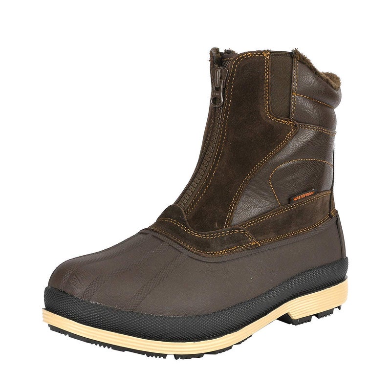 NORTIV 8 Men's Insulated Waterproof Winter Snow Boots Warm Outdoor Boots for Cold Weather,Size 11,Brown/Black,170410 - Image 1