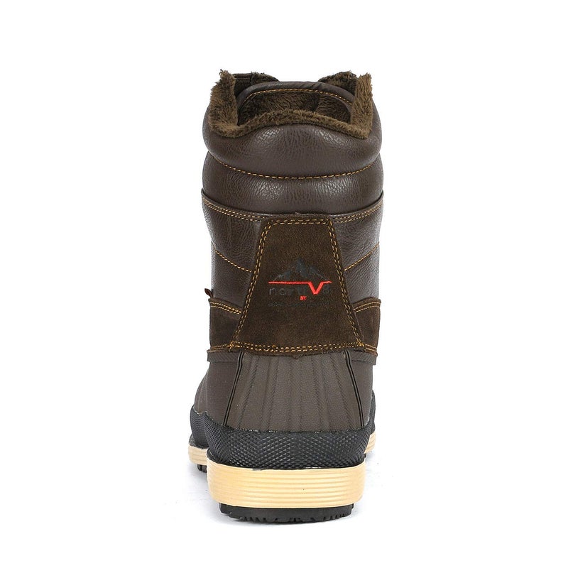 NORTIV 8 Men's Insulated Waterproof Winter Snow Boots Warm Outdoor Boots for Cold Weather,Size 11,Brown/Black,170410 - Image 5