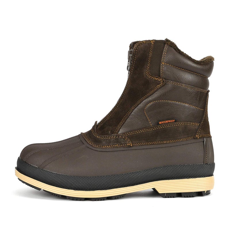 NORTIV 8 Men's Insulated Waterproof Winter Snow Boots Warm Outdoor Boots for Cold Weather,Size 11,Brown/Black,170410 - Image 3