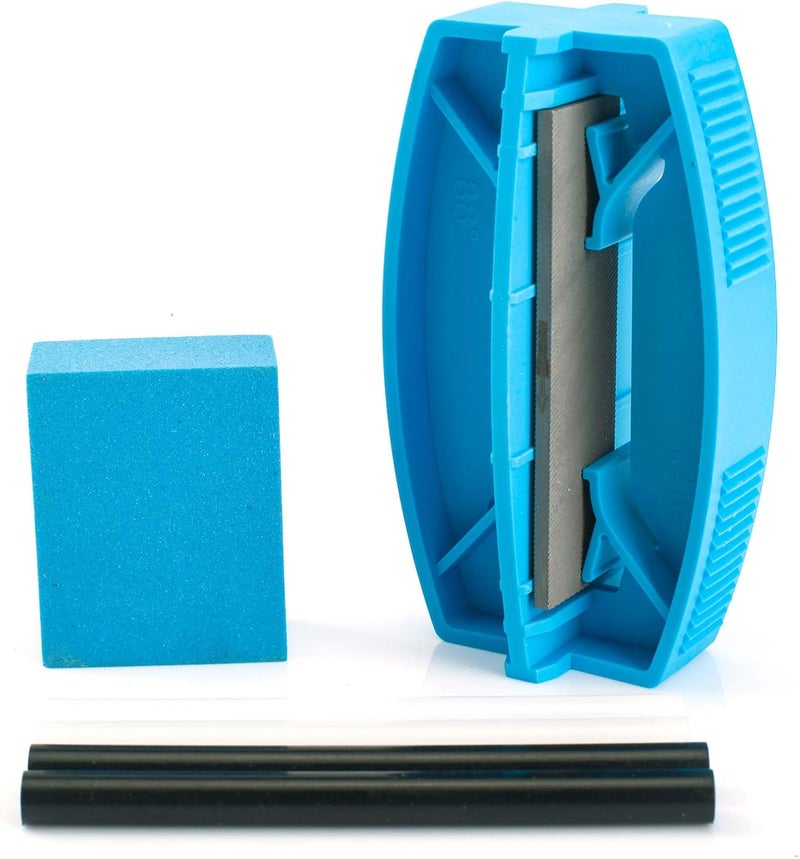 XCMAN Complete Ski Snowboard Side Edge Sharpener Care Tuner Kit with Gummy Stone ,PTEX Base Repair Candle - Image 1