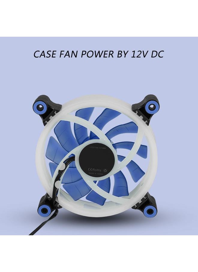 Thoraya FAN L18 12V DC 120mm LED Case Fan Large 4PIN & Small 3PIN Interface Cooling Fan (Blue)  - Image 3