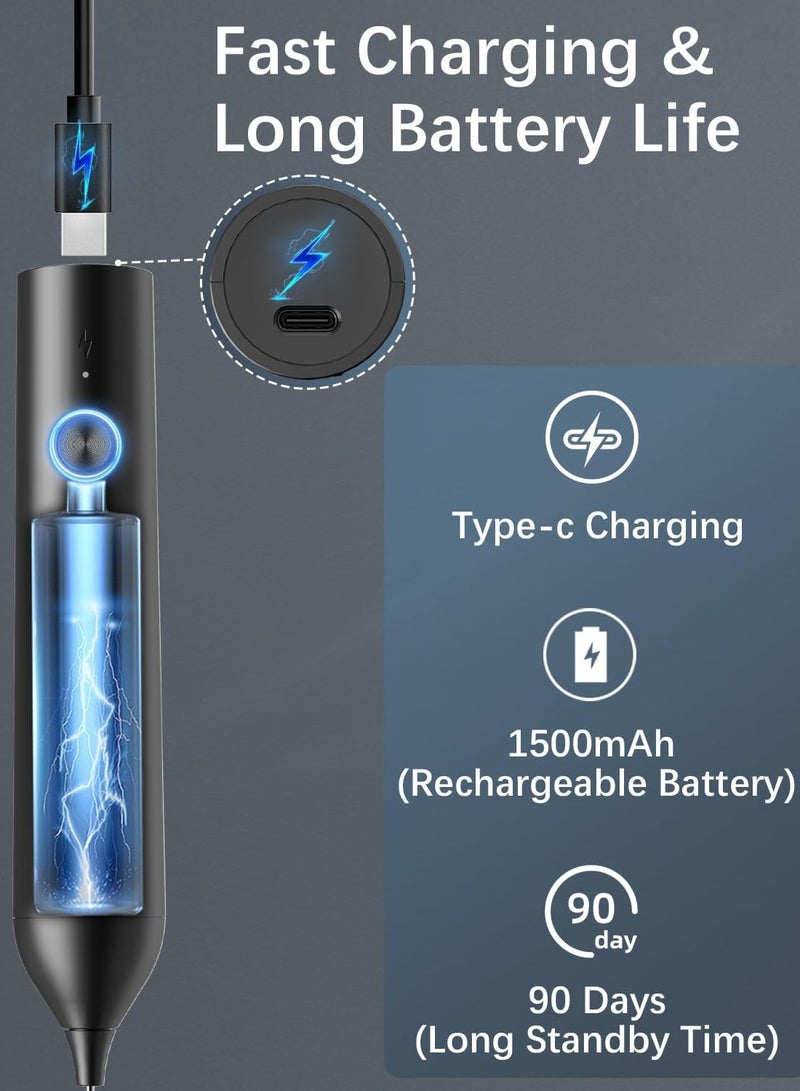 أونليماي فقط جهاز خفق الحليب القابل لإعادة الشحن مع حامل، عصا خفق كهربائية محمولة لصانع رغوة القهوة، خفاقة قابلة للفصل من الفولاذ المقاوم للصدأ، خلاط مشروبات رغوي للاتيه والكابتشينو والشوكولاتة الساخنة والبيض (أسود) - Image 2