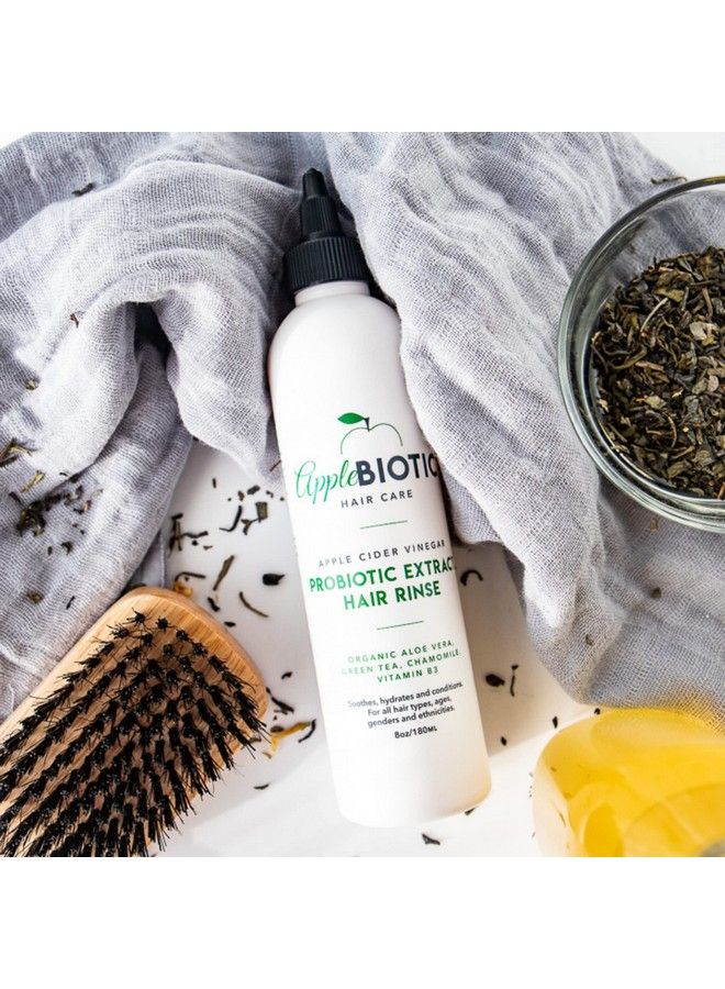 AppleBiotic Apple Cider Vinegar Hair Rinse Scalp Cleanser & Scalp Buildup Remover Organic Aloe Vera Probiotic Extract Green Tea Sulfate Free Color Safe Removes Product Buildup Boosts Softness Shine - Image 4