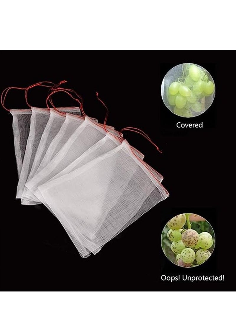 Generic 100 Pcs Fruit Protection Bags, 10"x6" Insects Mosquito Bug Net Barrier Bag Garden Plant Flower Fruit Protect Bag Mesh Netting Bags from Birds Squirrels Insect Pest  - Image 3