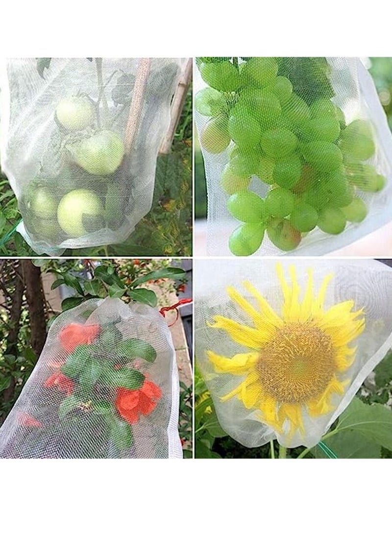Generic 100 Pcs Fruit Protection Bags, 10"x6" Insects Mosquito Bug Net Barrier Bag Garden Plant Flower Fruit Protect Bag Mesh Netting Bags from Birds Squirrels Insect Pest  - Image 5