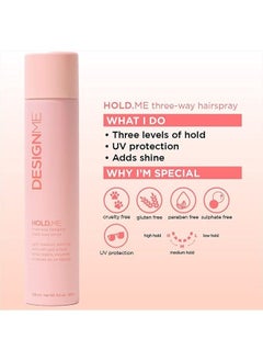 Design.ME Hold.ME Three-Way Hairspray | Flexible Hold Hairspray, 9.5 Oz - pzsku/Z3E2011D97A0588156C3BZ/45/_/1685898868/d95f0665-6335-4ee3-8e44-dc84ed05c0f1