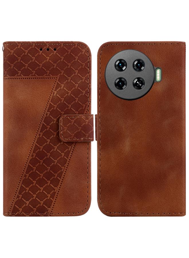 erorex Case For Tecno Spark 20 Pro+ 4G Seven-shaped Embossed Leather Phone Case - Image 1