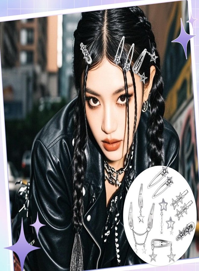 TecoKart® 10 Pcs Star Clips Y2K Style Hairs Accessories for Girls Women, Cute Metal Barrettes Hair Clip Set for Cool Party Look Fashion Accent - Image 5