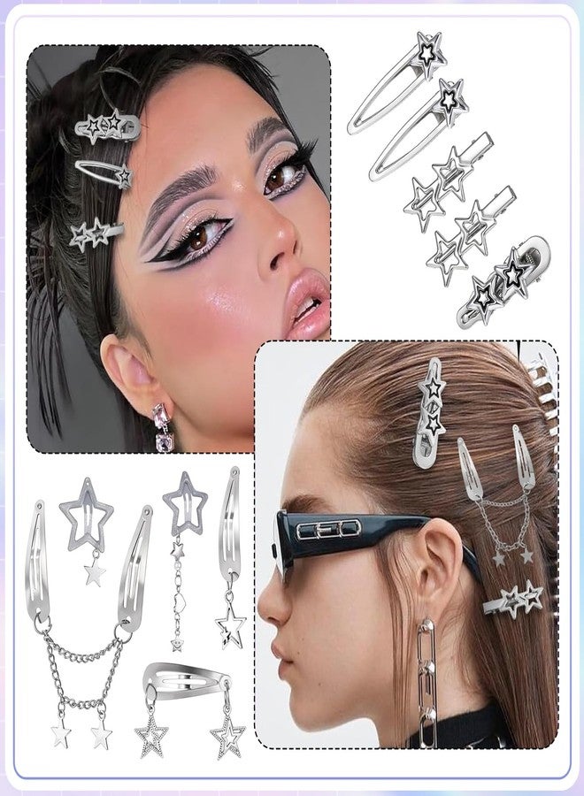 TecoKart® 10 Pcs Star Clips Y2K Style Hairs Accessories for Girls Women, Cute Metal Barrettes Hair Clip Set for Cool Party Look Fashion Accent - Image 4