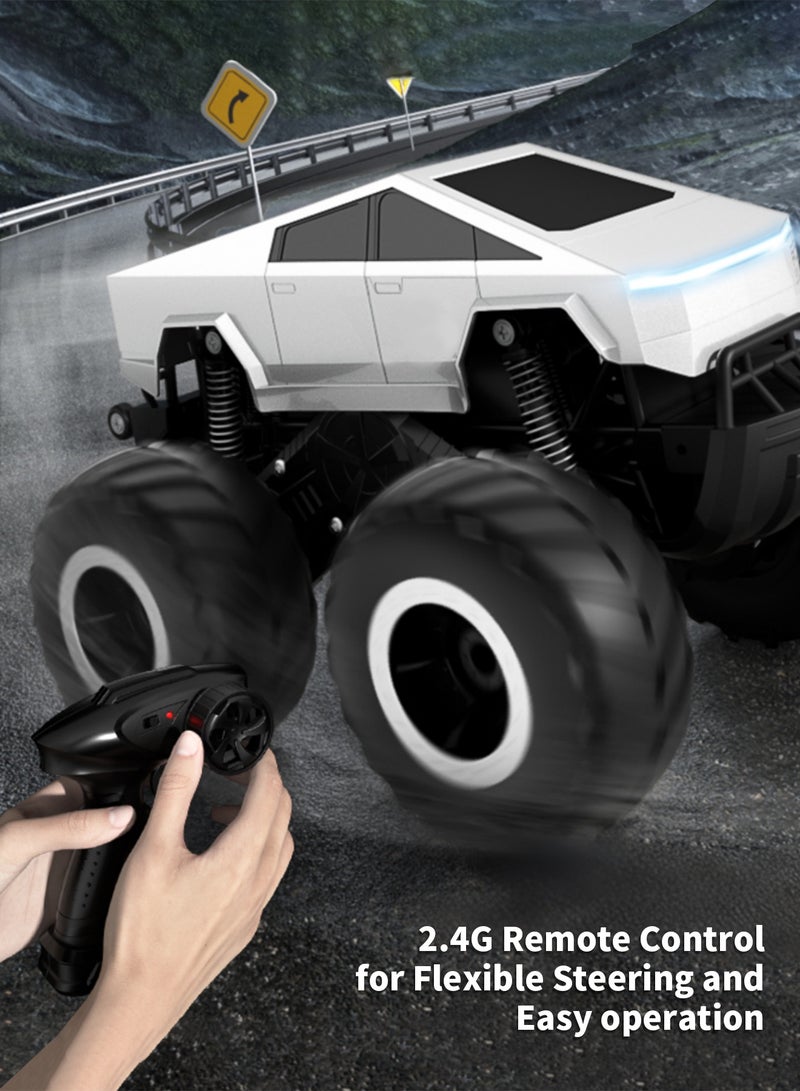 CyberTruck 1:24 Scale RC Car - 2.4GHz 4WD Amphibious Remote Control Vehicle with 360° Wheelie Stunt, Waterproof Design & All-Terrain Capability for Adults and Kids - Image 1